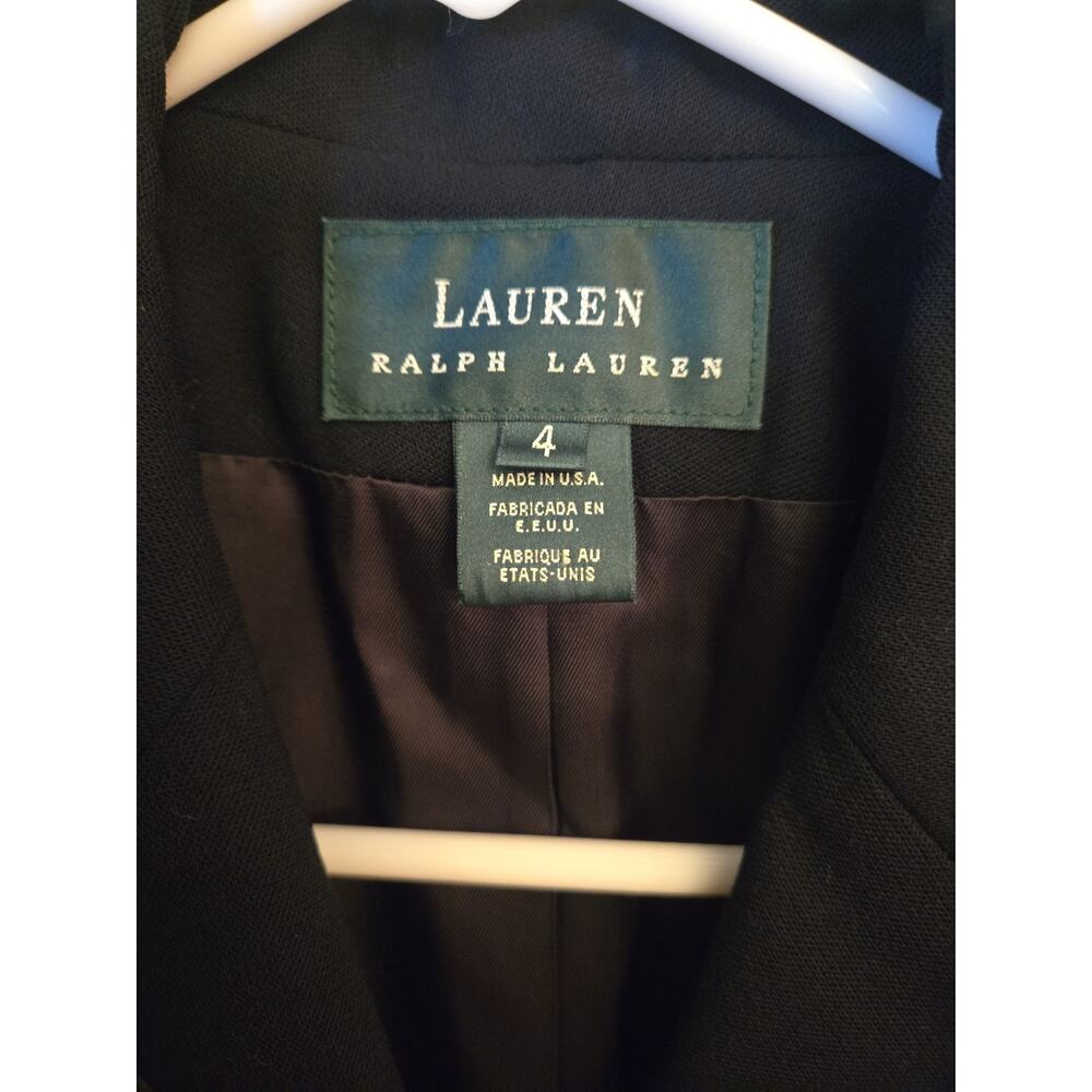 Vintage Lauren Ralph Lauren Crest Blazer Womens 4 Navy Wool Gold Buttons Preppy - Picture 4 of 15